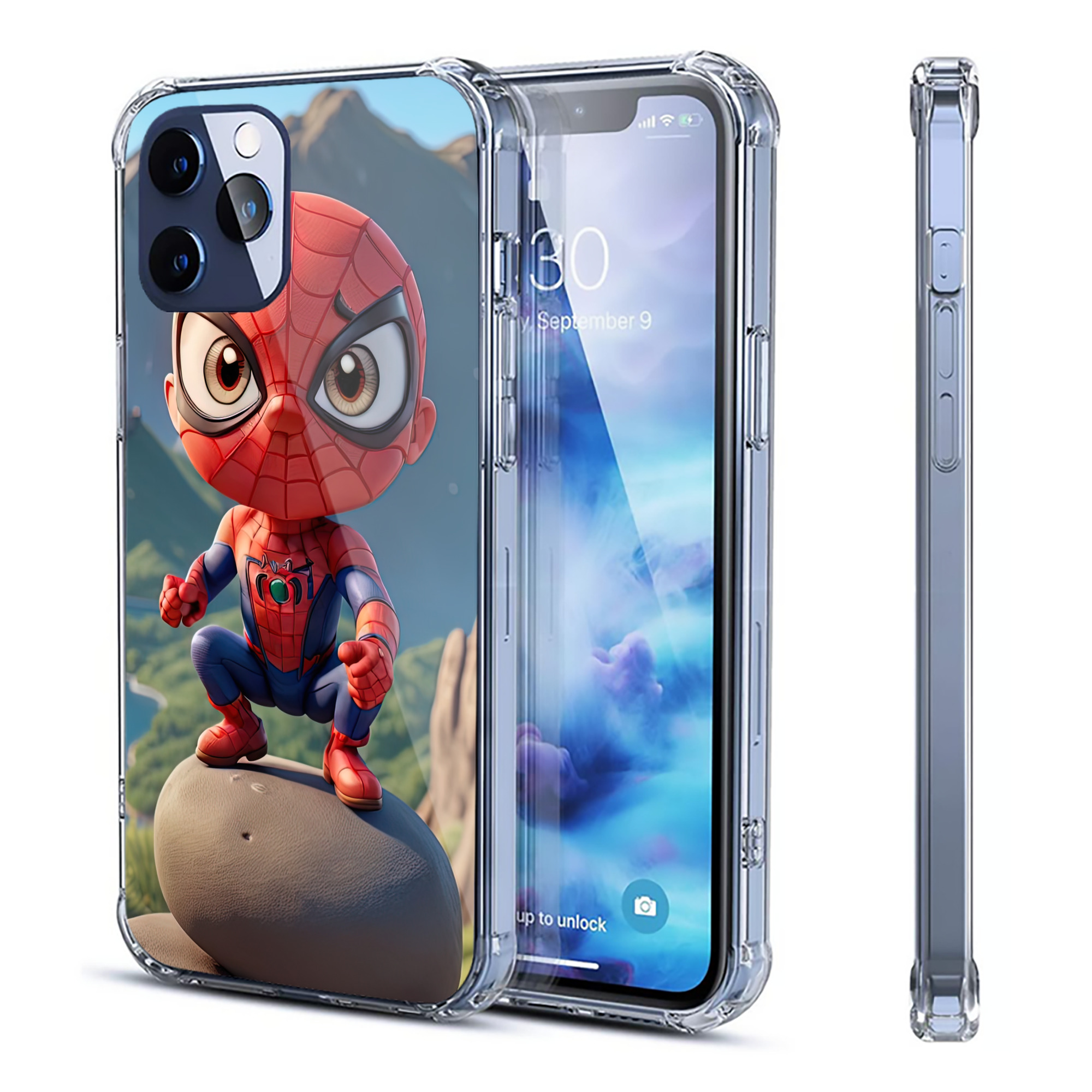 （画像用） Spider Man スパイダーマン 【iPhone 12シリーズ対応】透明スマホケース（クリアソフトケース）